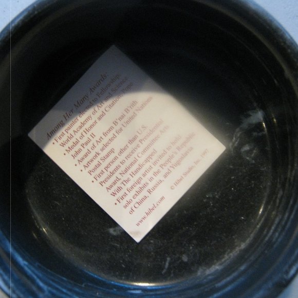 Edna Hibel round Marble Box with Print top of Mother & Child - Picture 2 of 4